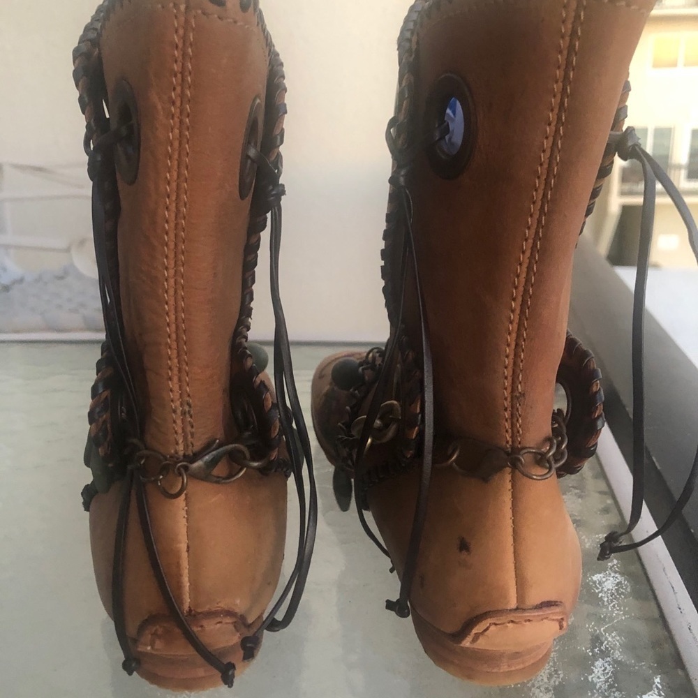 Anthropologie AREA FORTE Italian Embroidered Leather Boots NEW - Picture 9 of 15